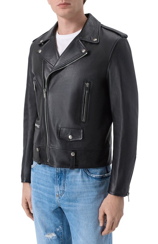 Кожаная куртка Saint Laurent 484284/Y5YA2 Чёрный  484284/Y5YA2 Фото 3