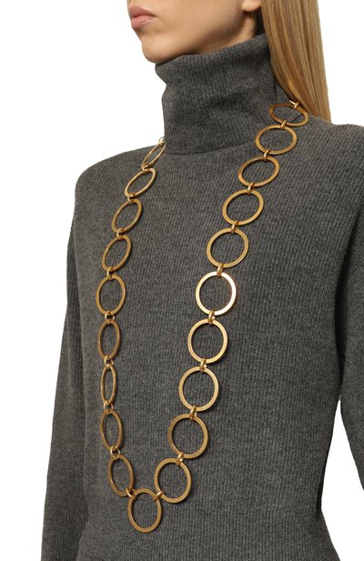 Колье MIU MIU золотого цвета по цене 48000 руб., арт. 5JC899-2F5I-F0056, фото 2 Колье MIU MIU, арт. 5JC899-2F5I-F0056, фото 2