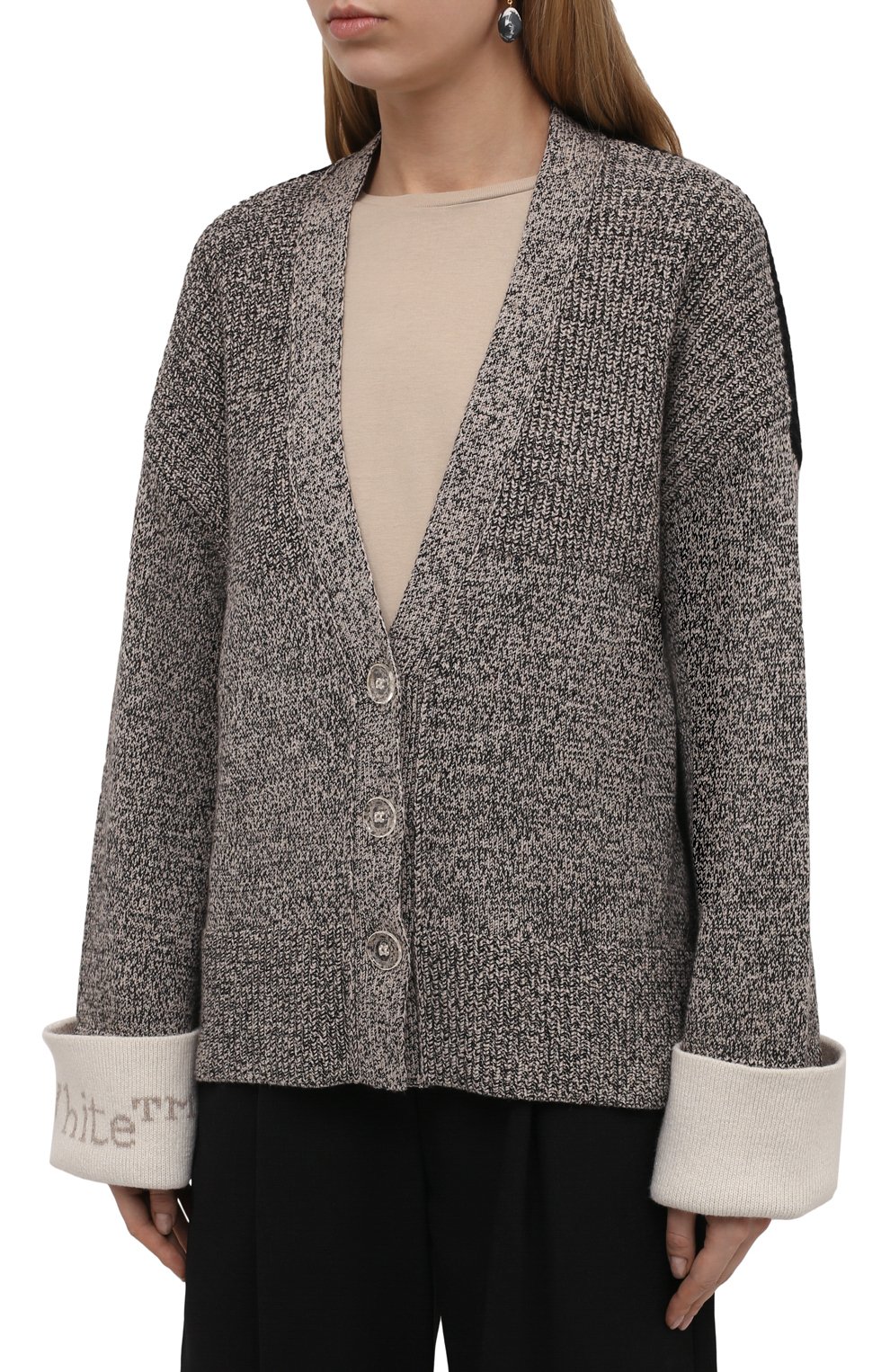 Кардиган из шерсти и вискозы OFF-WHITE, арт. 0WHB022F21KNI001, фото 3