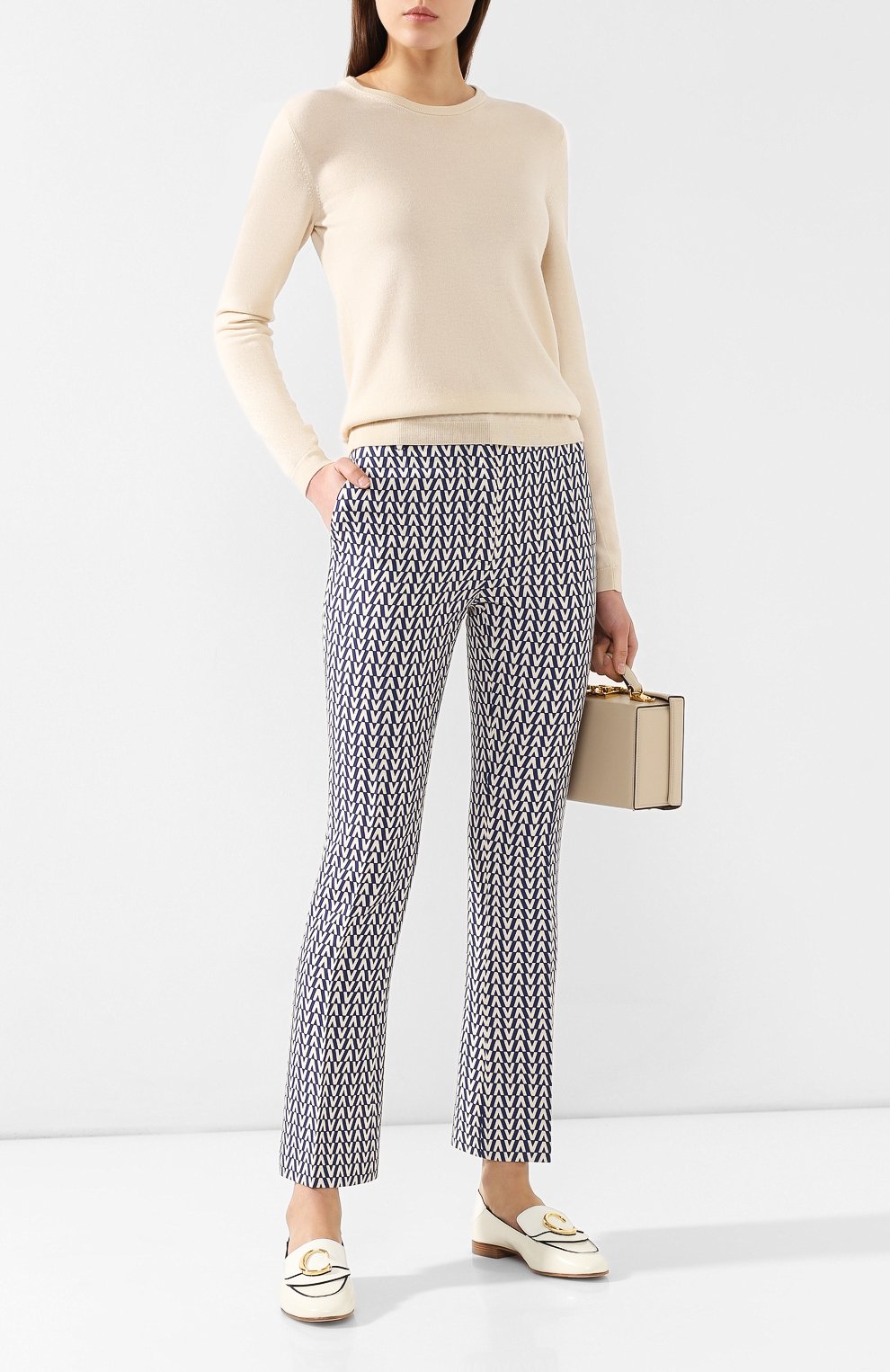 Брюки из смеси шерсти и шелка VALENTINO, арт. RB3RB2W04EP, фото 2