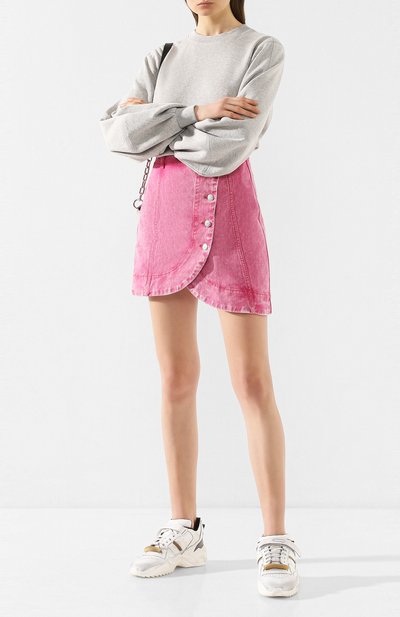 Джинсовая юбка GANNI розового цвета по цене 20950 руб., арт. F4180, фото 2 Джинсовая юбка GANNI, арт. F4180, фото 2