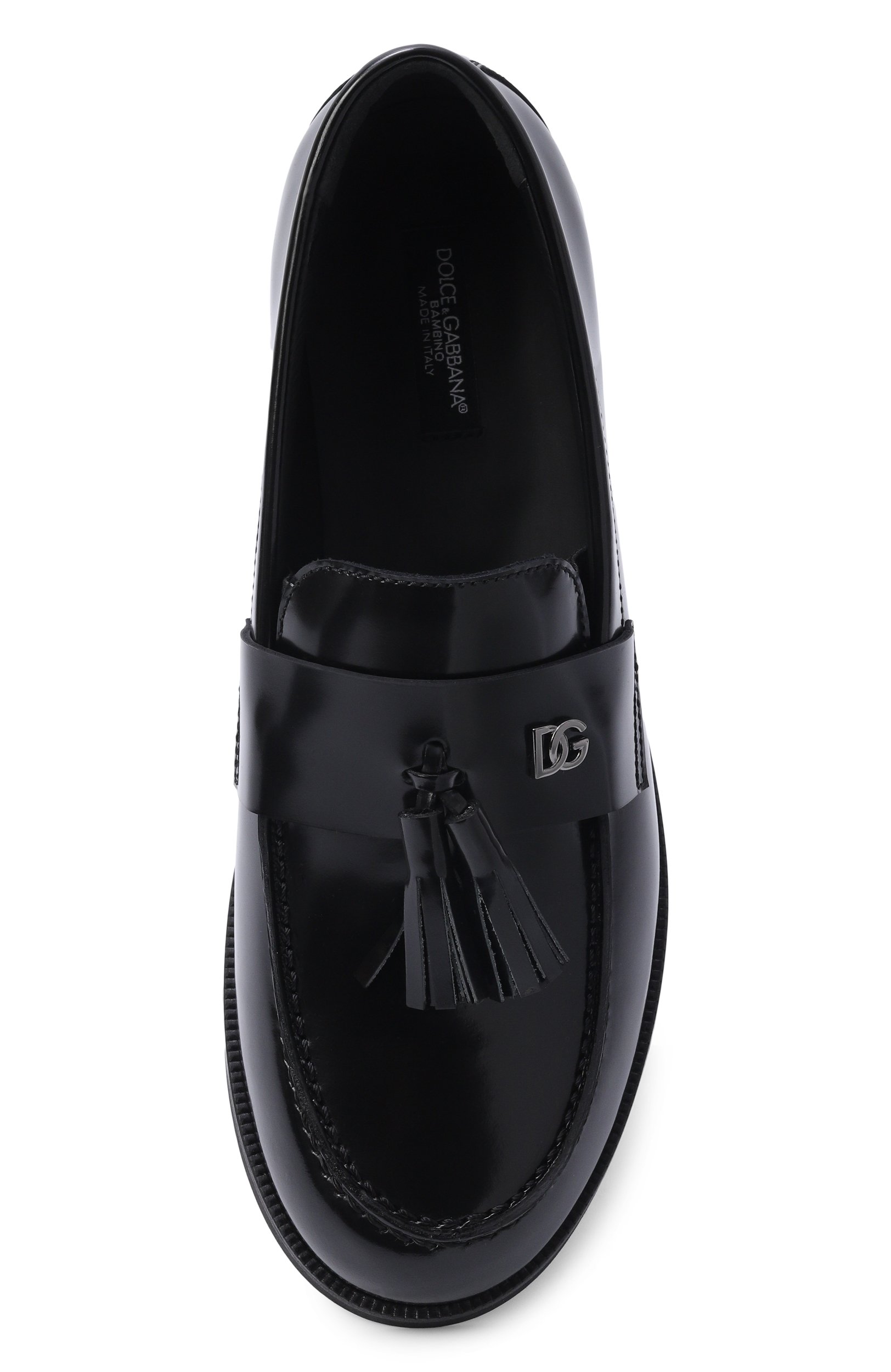 Кожаные лоферы DOLCE & GABBANA черного цвета по цене 59800 руб., арт. DA5363/A3L81, фото 4 Кожаные лоферы DOLCE & GABBANA, арт. DA5363/A3L81, фото 4