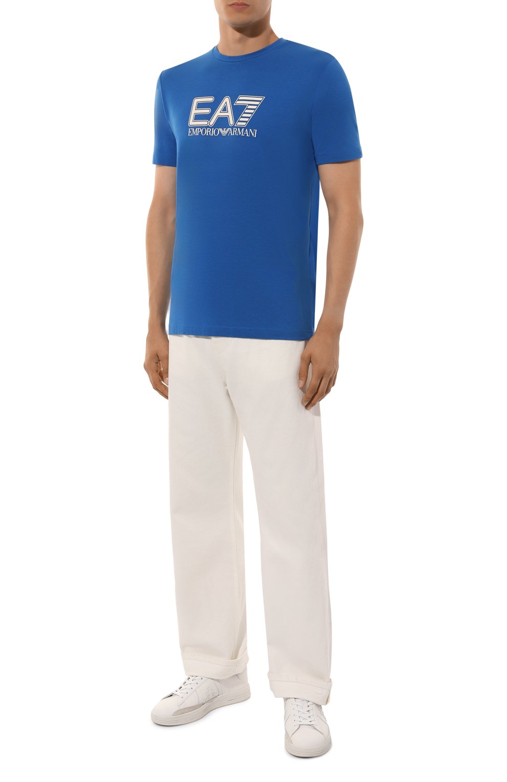 Хлопковая футболка EA7, арт. 6DPT62/PJVQZ/L, фото 2