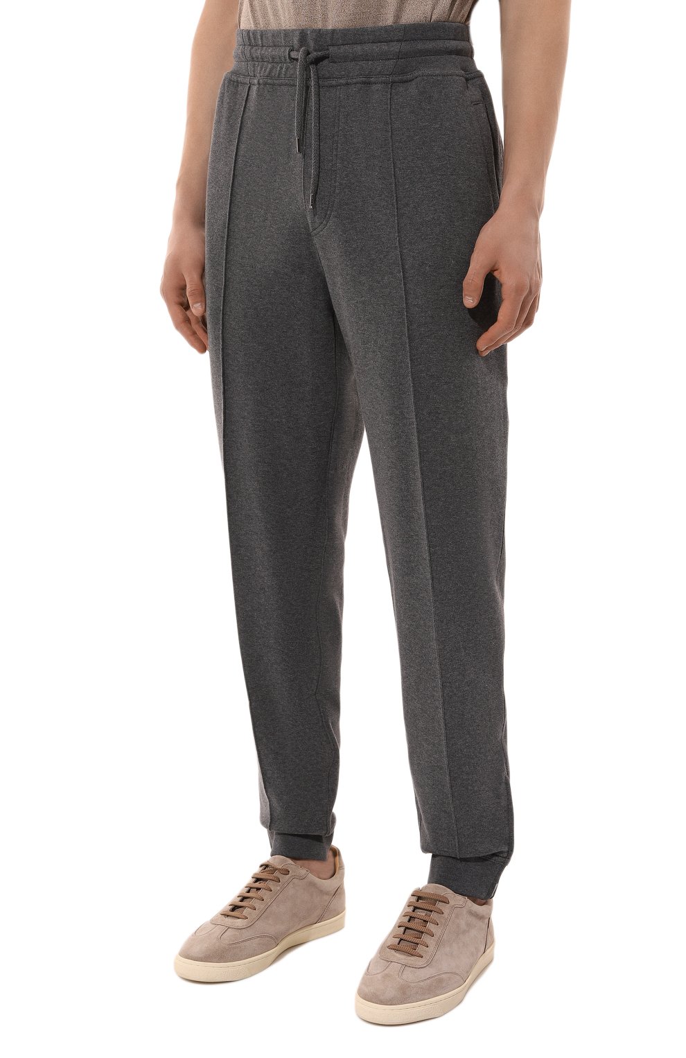 Хлопковые джоггеры BRUNELLO CUCINELLI темно-серого цвета по цене 118000 руб., арт. MM8363211G, фото 3 Хлопковые джоггеры BRUNELLO CUCINELLI, арт. MM8363211G, фото 3