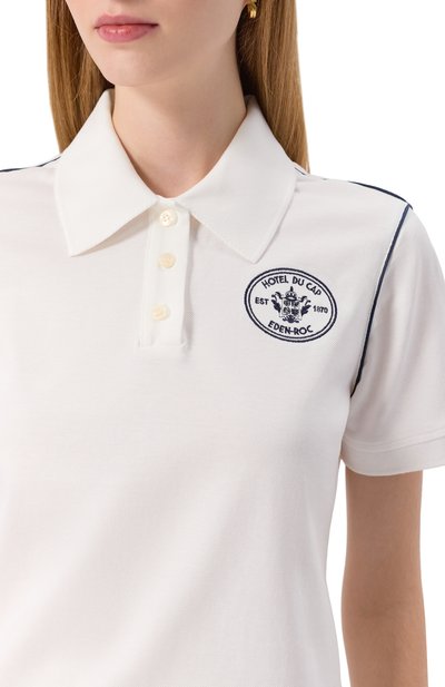 Хлопковое поло sporty & rich x hotel du cap-eden-roc SPORTY AND RICH, арт. T005760666WH50, фото 5