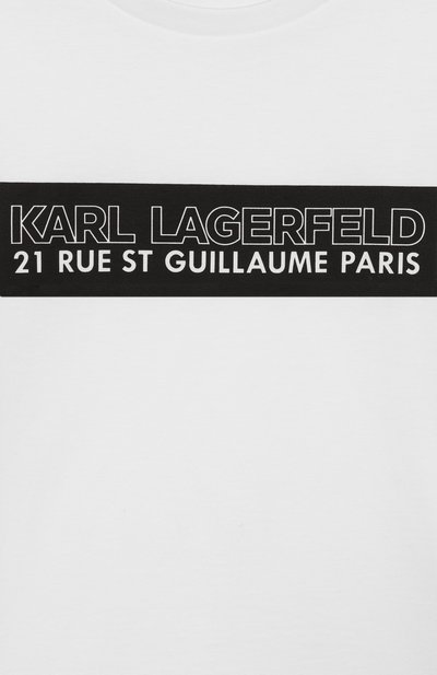 Хлопковая футболка KARL LAGERFELD KIDS, арт. Z30954, фото 3