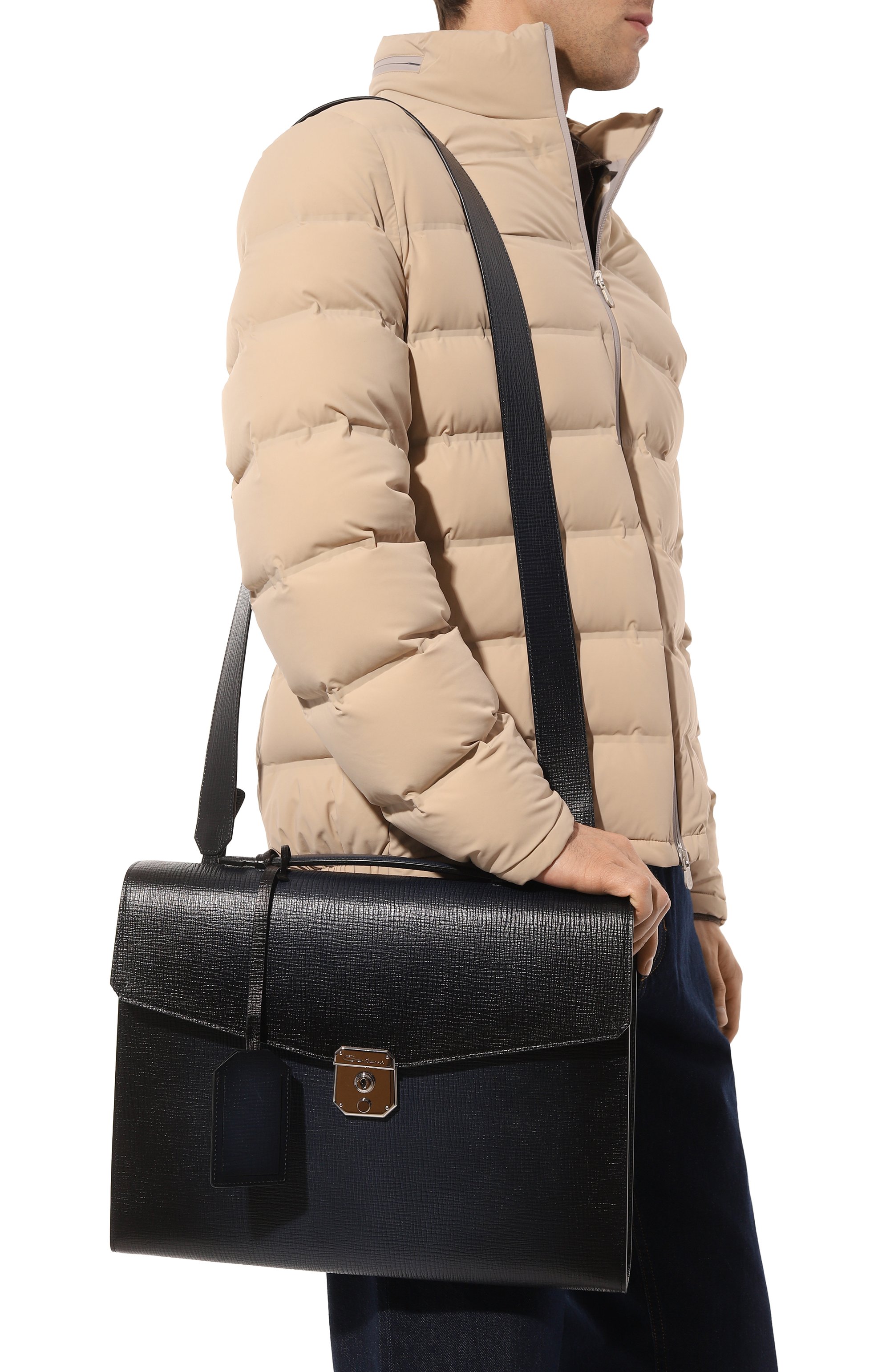 Портфель SANTONI темно-синего цвета по цене 207000 руб., арт. UFBBA1992F0-ATU6, фото 2 Портфель SANTONI, арт. UFBBA1992F0-ATU6, фото 2