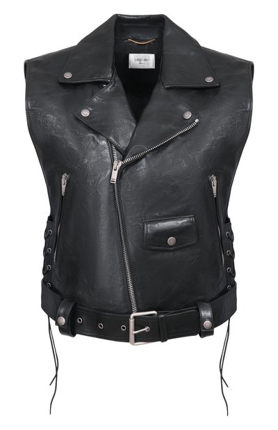 Женский кожаный жилет SAINT LAURENT, арт. 865045/YCUS2