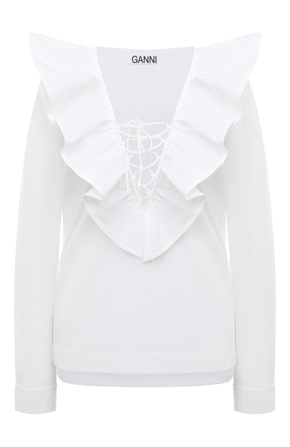Хлопковая блузка GANNI, арт. F8701, фото 1
