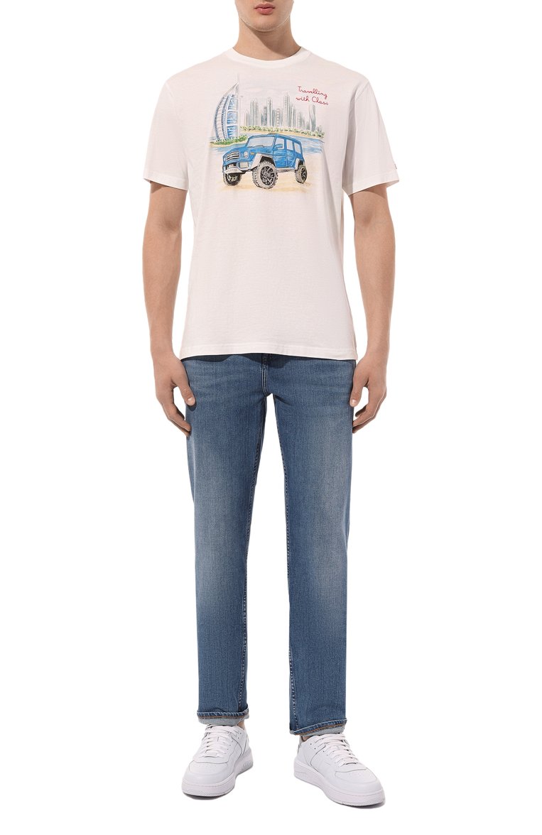 Мужская хлопковая футболка MC2 SAINT BARTH белого цвета, арт. STBM TSHIRT MAN/TSHM001/02203B | Фото 2 (Длина (для топов): Стандартные; Рукава: Короткие; Материал внешний: Хлопок; Кросс-КТ: домашняя одежда, Пляж, Джерси; Принт: С принтом; Стили: Кэжуэл; Мужское Кросс-КТ: Футболка-одежда; Автоматизация состава: Проставлено; Детали: Декор; Автоматизация ТО: Проставлено)