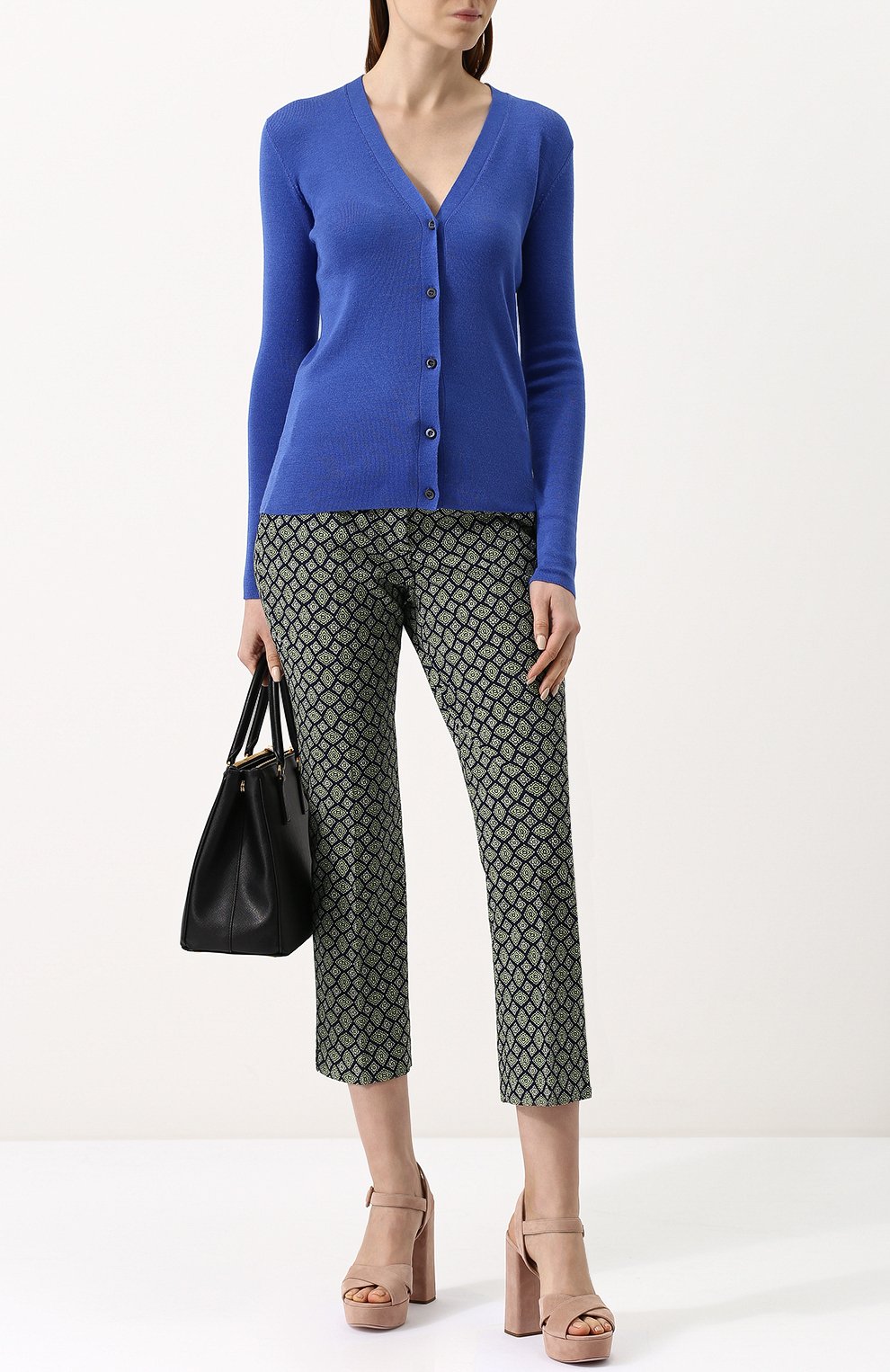 Однотонный кардиган на пуговицах с v-образным вырезом PRADA, арт. 25437-40J-F0013, фото 2