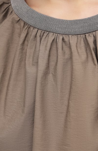 Хлопковый топ BRUNELLO CUCINELLI хаки цвета по цене 125000 руб., арт. M0F79FC400, фото 5 Хлопковый топ BRUNELLO CUCINELLI, арт. M0F79FC400, фото 5