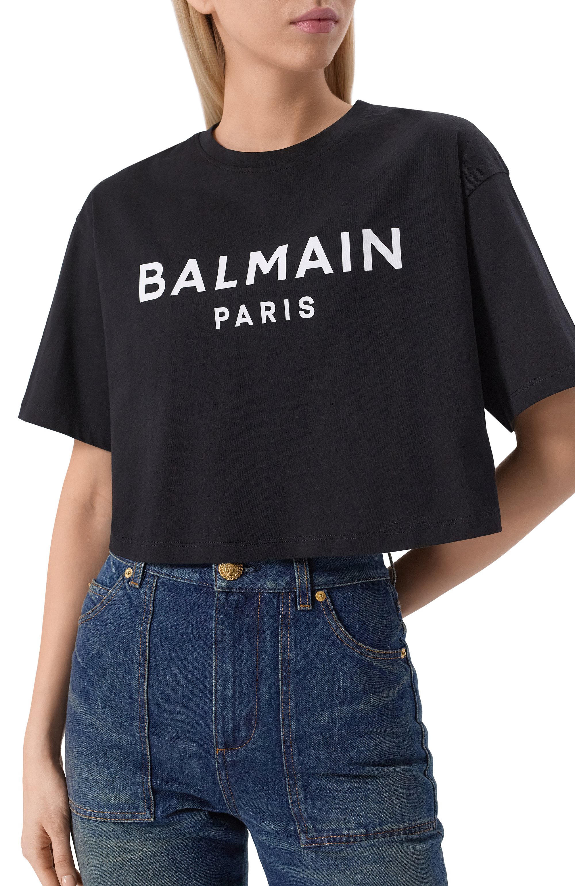 Хлопковая футболка BALMAIN, арт. BF1EE020/BB02, фото 5