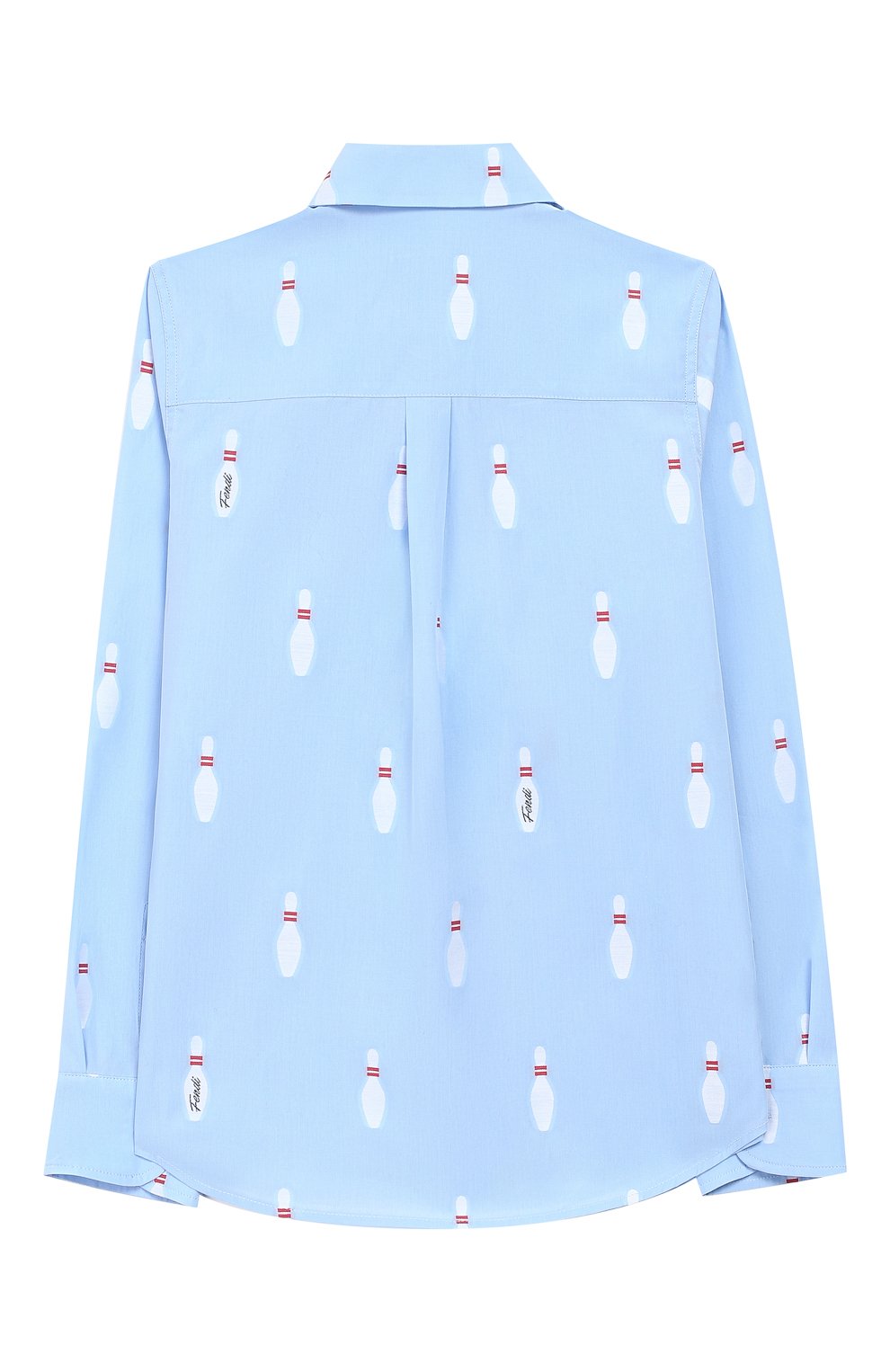 Хлопковая рубашка с воротником кент FENDI голубого цвета по цене 21700 руб., арт. JMC068/A40D/6A-8A, фото 2 Хлопковая рубашка с воротником кент FENDI, арт. JMC068/A40D/6A-8A, фото 2