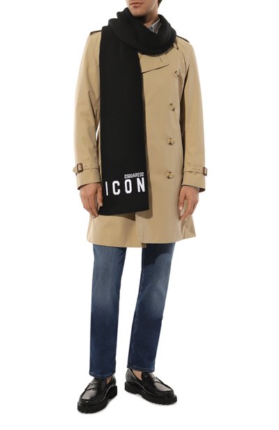 Шарф DSQUARED2 черно-белого цвета по цене 51750 руб., арт. KNM0123/05M06760, фото 3 Шарф DSQUARED2, арт. KNM0123/05M06760, фото 3