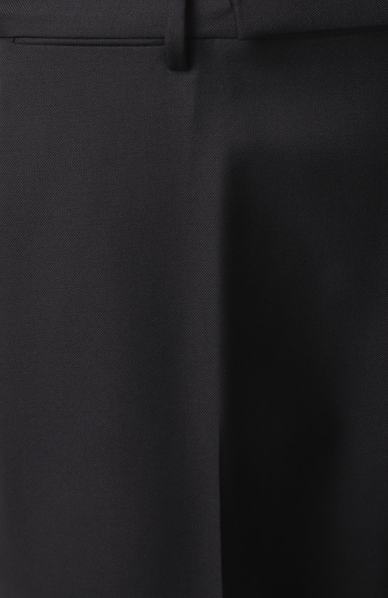 Мужские шерстяные брюки ZEGNA черного цвета, арт. 75TB12/819F00A8 | Фото 6 (Материал внешний: Шерсть; Материал сплава: Проставлено; Длина (брюки, джинсы): Стандартные; Драгоценные камни: Проставлено; Случай: Формальный; Стили: Классический)
