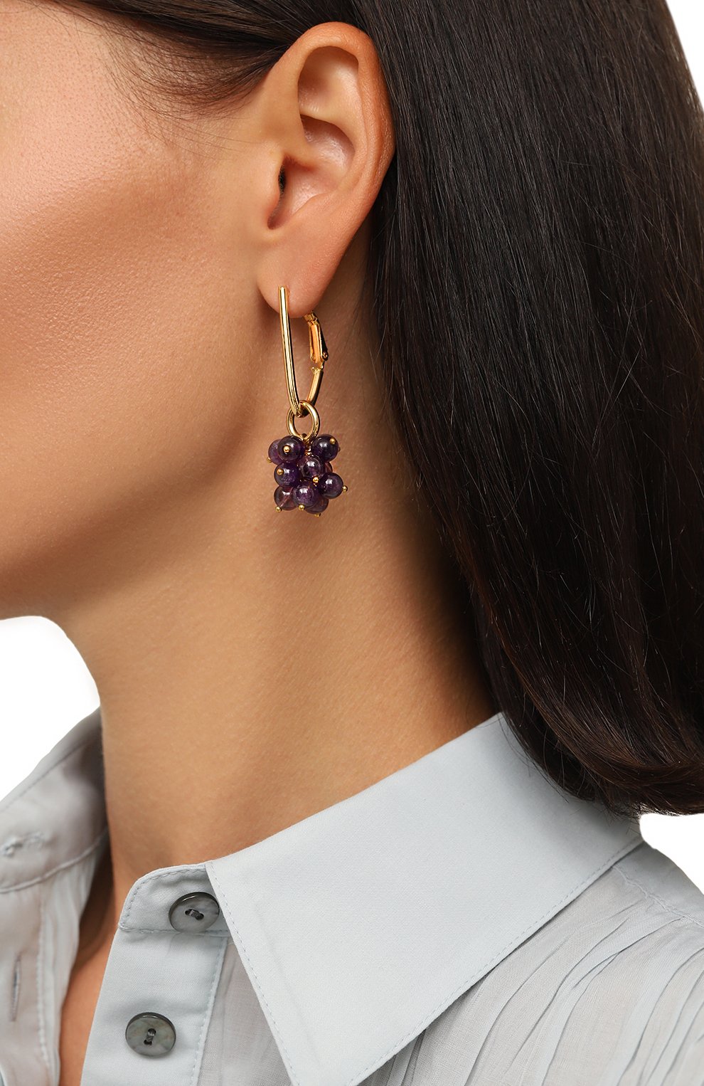 Серьги CRYSTALLINE JEWELLERY фиолетового цвета по цене 11440 руб., арт. 377B, фото 2 Серьги CRYSTALLINE JEWELLERY, арт. 377B, фото 2