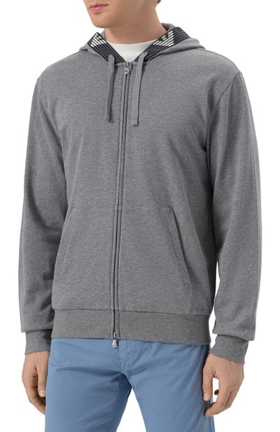 Хлопковая толстовка EMPORIO ARMANI серого цвета по цене 18300 руб., арт. EM000523/AF10781, фото 3 Хлопковая толстовка EMPORIO ARMANI, арт. EM000523/AF10781, фото 3