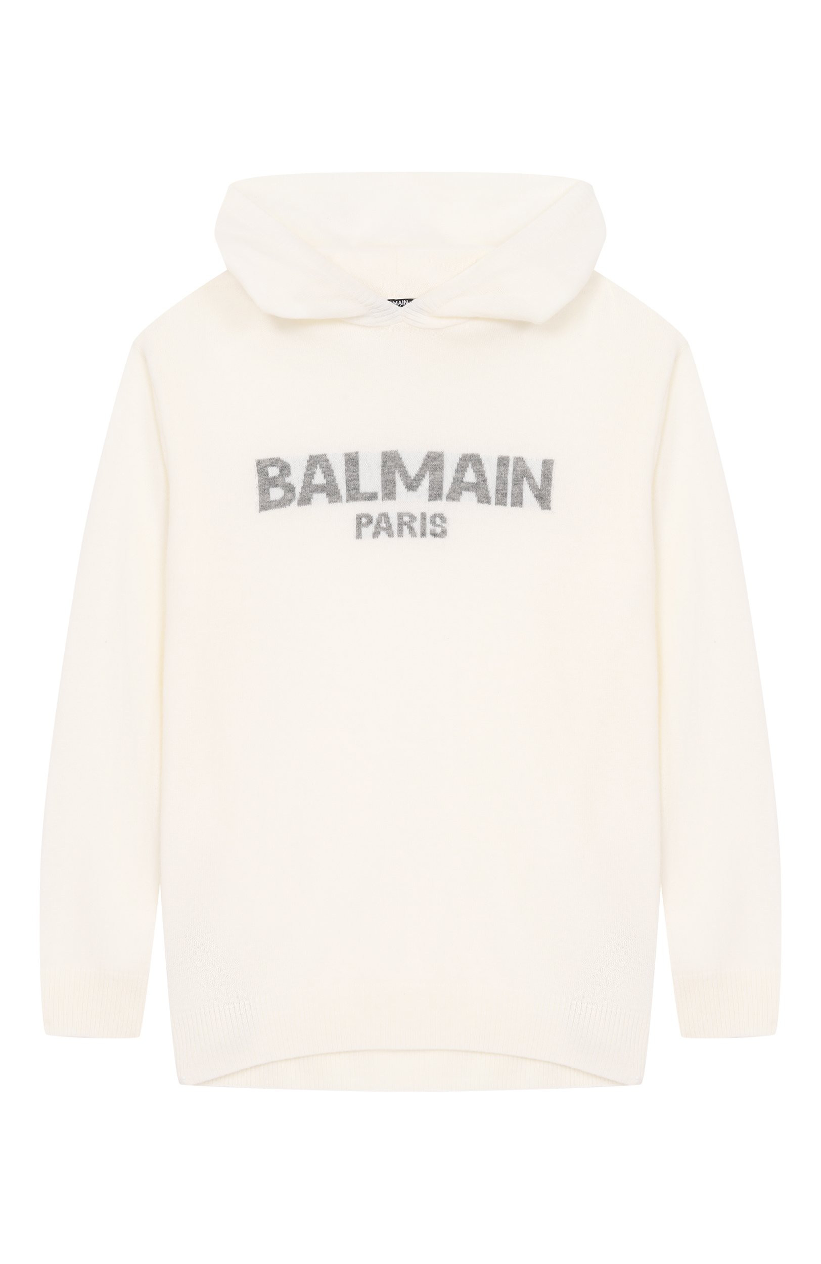 Шерстяное худи BALMAIN молочного цвета по цене 49550 руб., арт. BZ9H00, фото 1 Шерстяное худи BALMAIN, арт. BZ9H00, фото 1
