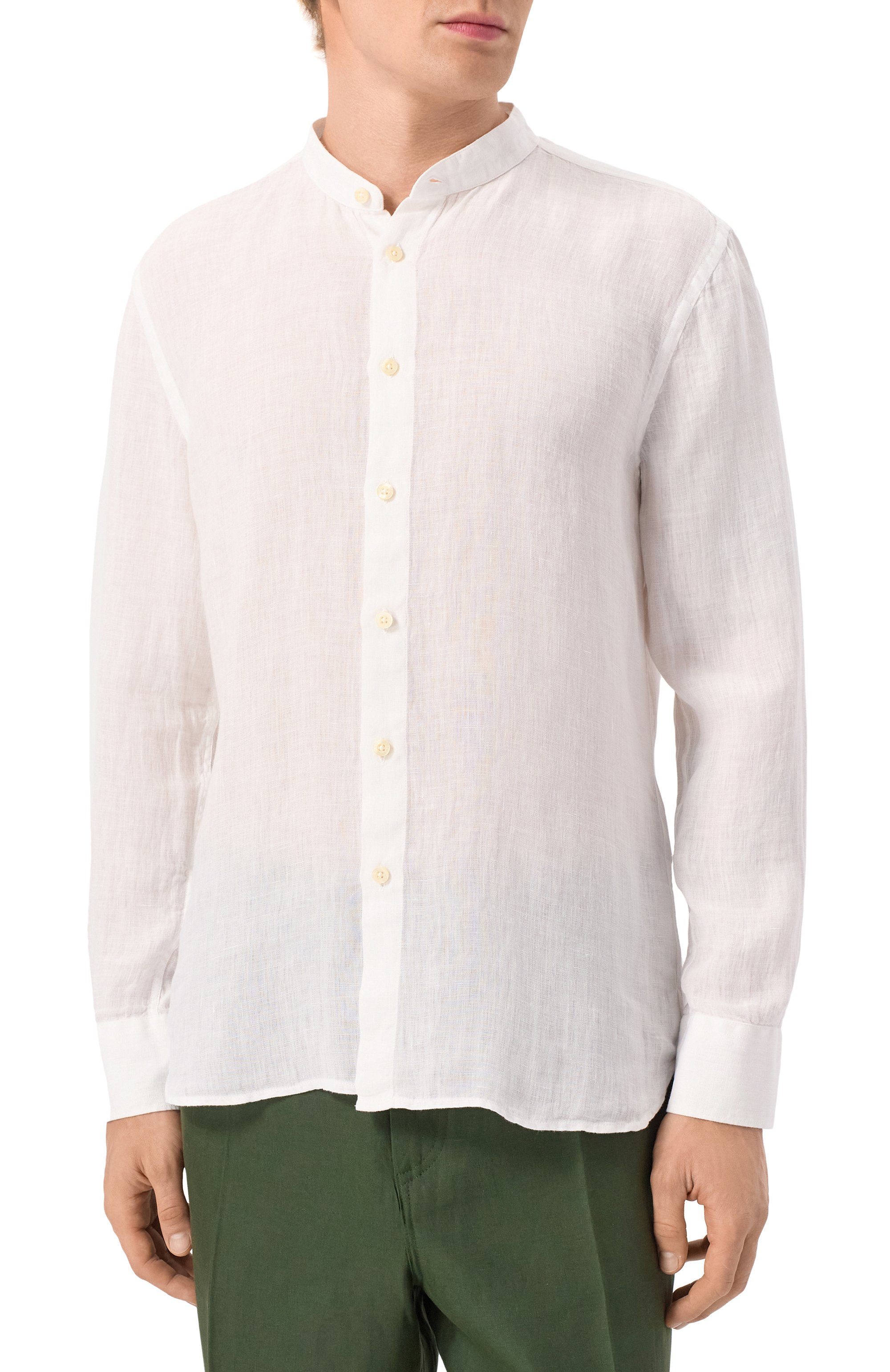 Льняная рубашка 120% LINO белого цвета по цене 27800 руб., арт. 32ALIM1159/0115/000, фото 3 Льняная рубашка 120% LINO, арт. 32ALIM1159/0115/000, фото 3