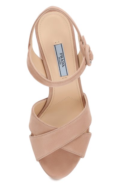 Замшевые босоножки PRADA, арт. 1XP63A-008-F0A48-105, фото 4