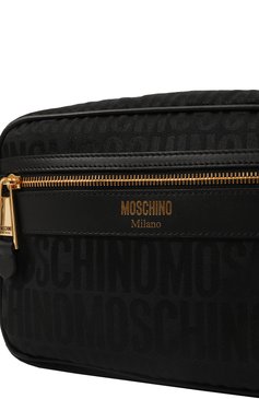 Мужская текстильная сумка MOSCHINO черного цвета, арт. A7427/8268 | Фото 3 (Материал сплава: Проставлено; Ремень/цепочка: На ремешке; Материал: Текстиль; Драгоценные камни: Проставлено; Размер: small)