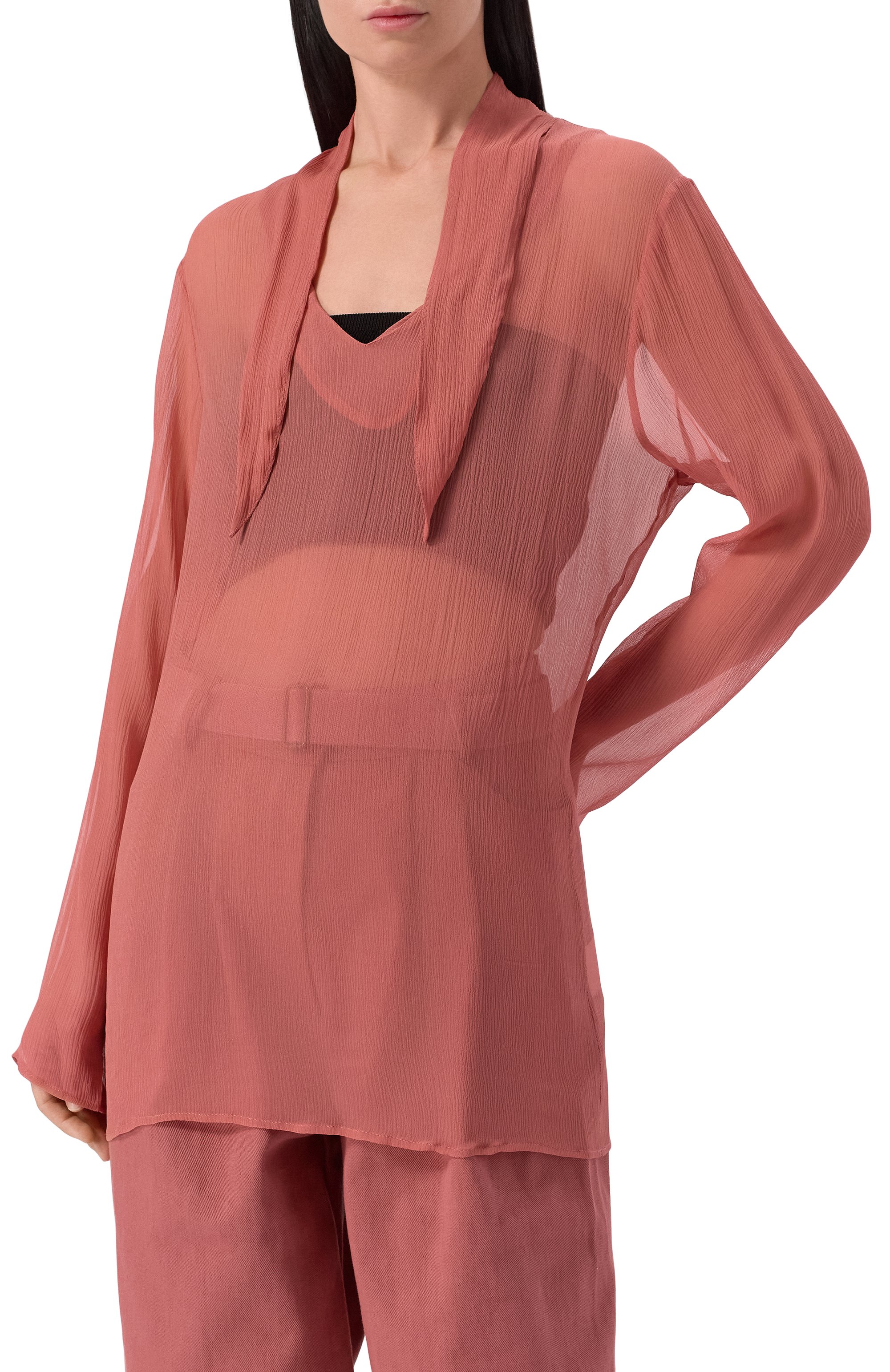 Шелковая блузка ALBUS LUMEN розового цвета по цене 55200 руб., арт. AL.RT25.001.BL0USE, фото 3 Шелковая блузка ALBUS LUMEN, арт. AL.RT25.001.BL0USE, фото 3