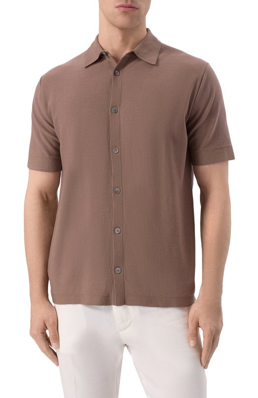 Хлопковая рубашка Van Laack SAFIR0S/S00301 Коричневый  SAFIR0S/S00301 Фото 3