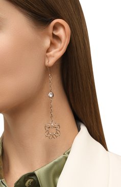 Женские серьги ELIE SAAB золотого цвета, арт. EA002 | Фото 2 (Материал сплава: Проставлено; Материал: Синтетический материал, Текстиль; Нос: Не проставлено)