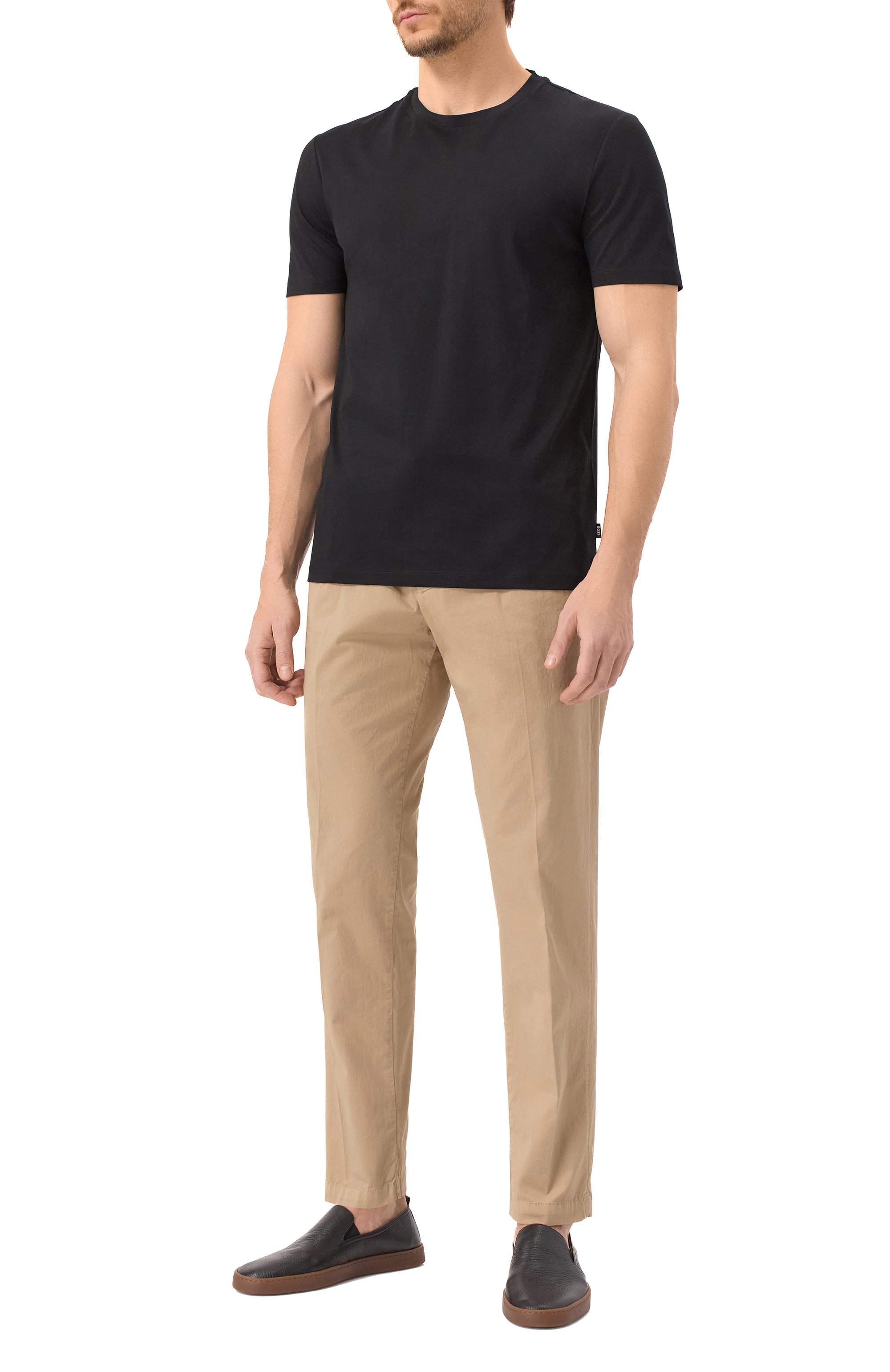 Хлопковая футболка BOSS черного цвета по цене 11950 руб., арт. 50468395, фото 2 Хлопковая футболка BOSS, арт. 50468395, фото 2