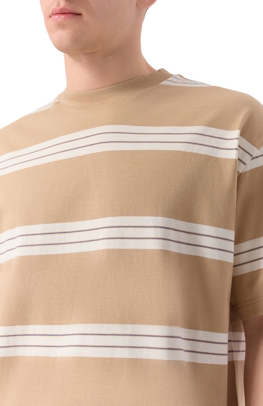 Хлопковая футболка HUGO Blue 50553511 Бежевый  50553511 Фото 5