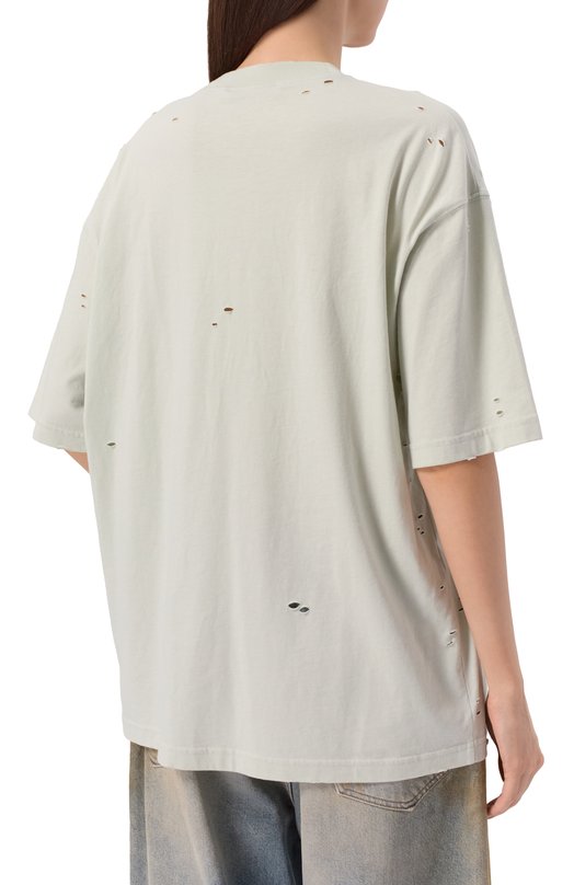 Хлопковая футболка Acne Studios FN-UX-TSHI000079/CL0294 Голубой  FN-UX-TSHI000079/CL0294 Фото 4