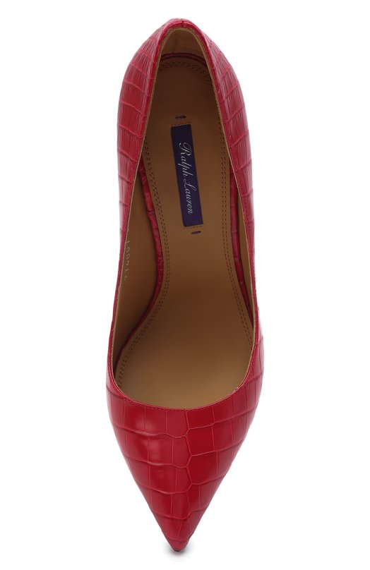 Туфли Celia из кожи крокодила Ralph Lauren Красный, фото 6