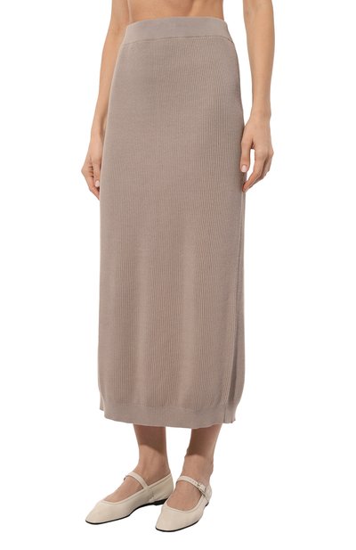 Хлопковая юбка BRUNELLO CUCINELLI темно-бежевого цвета по цене 131500 руб., арт. M1919B1307, фото 3 Хлопковая юбка BRUNELLO CUCINELLI, арт. M1919B1307, фото 3