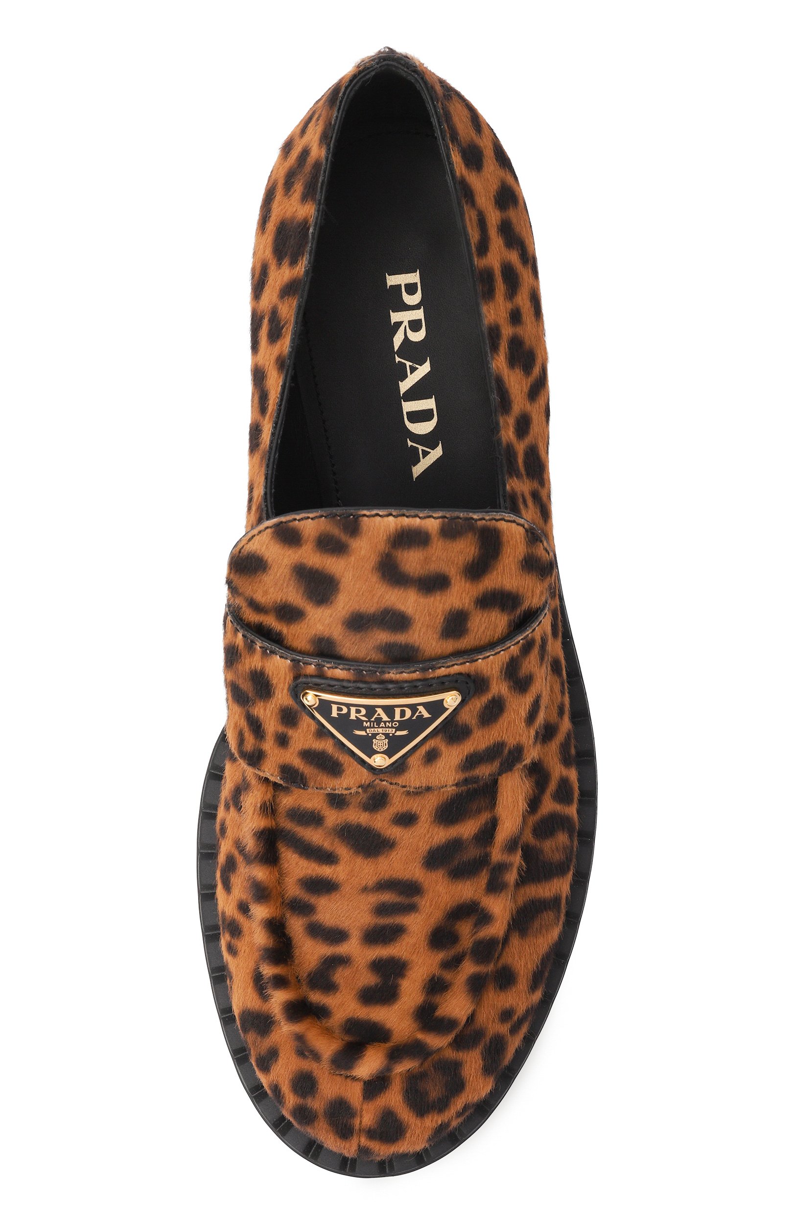 Кожаные лоферы chocolate PRADA, арт. 1D246M/XRY, фото 6