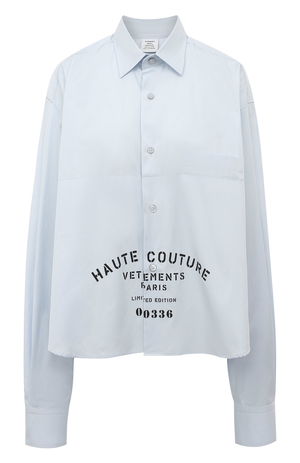 Хлопковая рубашка VETEMENTS, арт. UE63SH461B, фото 1