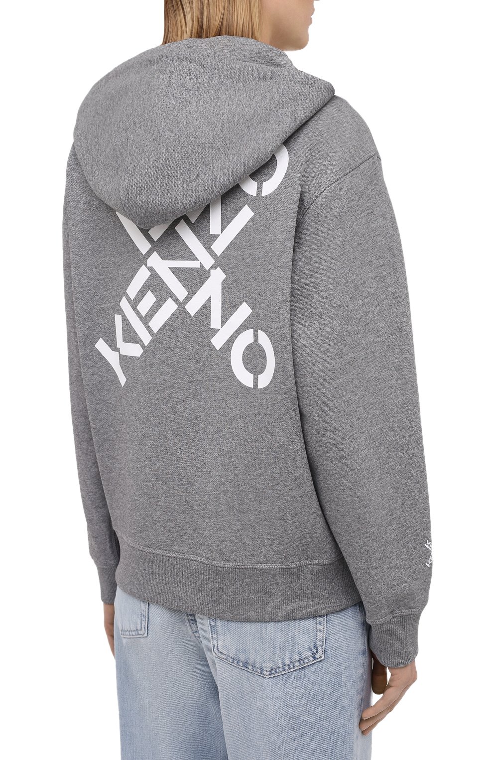 Хлопковая толстовка kenzo sport KENZO серого цвета по цене 46100 руб., арт. FA62BL8004MS, фото 4 Хлопковая толстовка kenzo sport KENZO, арт. FA62BL8004MS, фото 4