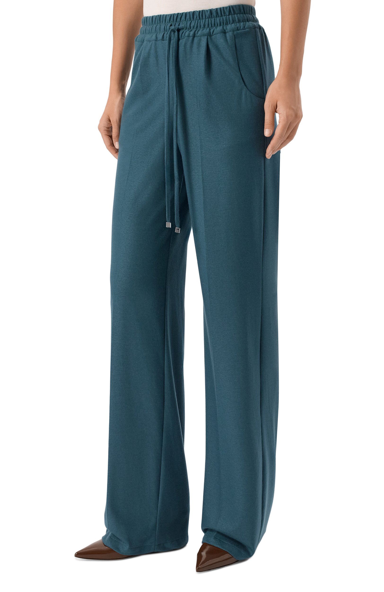 Кашемировые брюки KITON бирюзового цвета по цене 427000 руб., арт. D48122K0173I, фото 3 Кашемировые брюки KITON, арт. D48122K0173I, фото 3