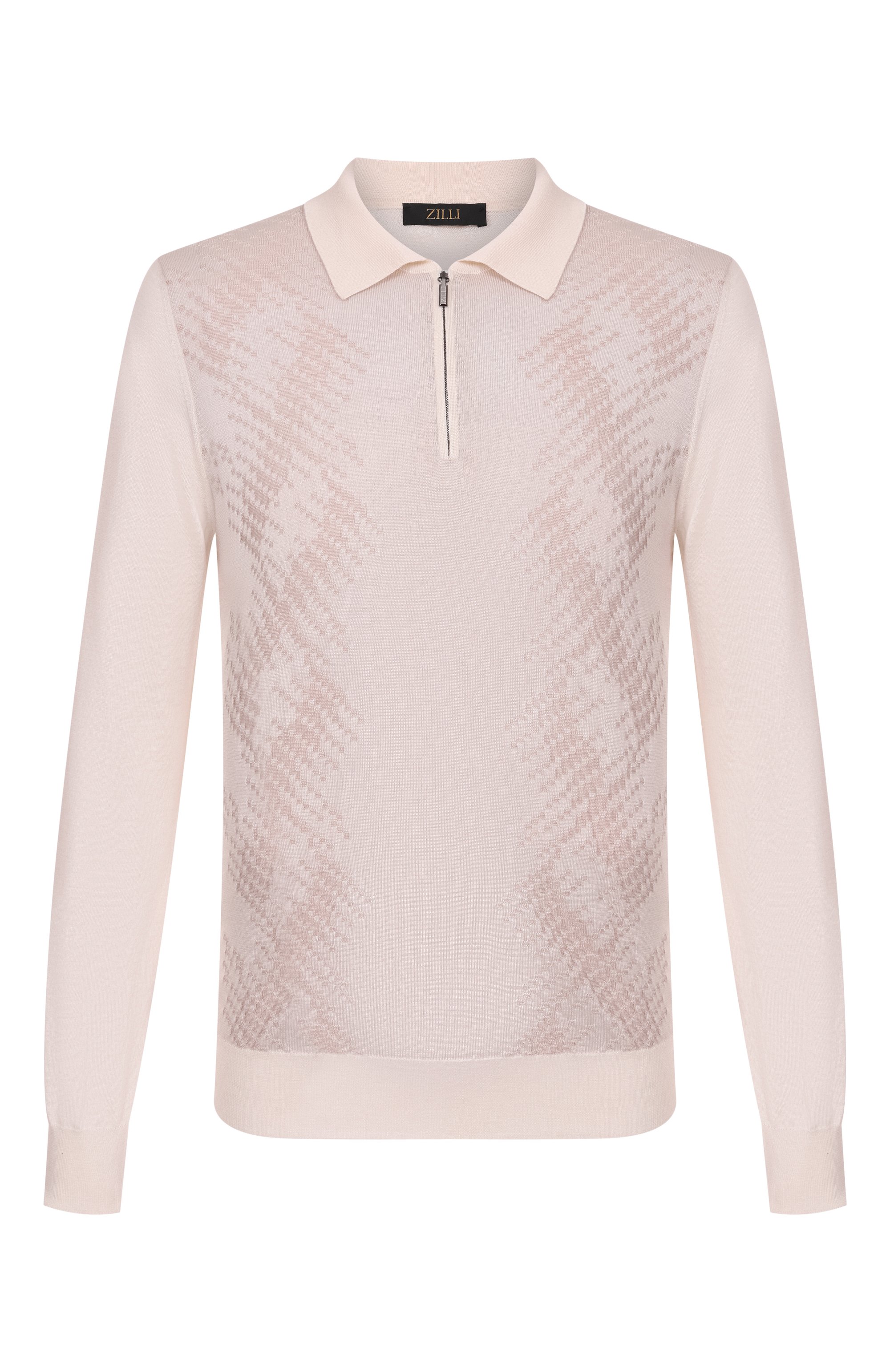 Поло из кашемира и шелка ZILLI кремового цвета по цене 152000 руб., арт. KZP001M0330VRARU0, фото 1 Поло из кашемира и шелка ZILLI, арт. KZP001M0330VRARU0, фото 1