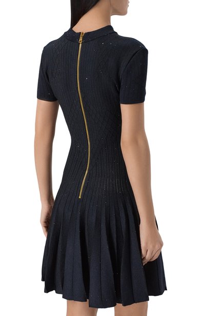 Платье из вискозы BALMAIN синего цвета по цене 290500 руб., арт. HF1R7510/KK04, фото 3 Платье из вискозы BALMAIN, арт. HF1R7510/KK04, фото 3