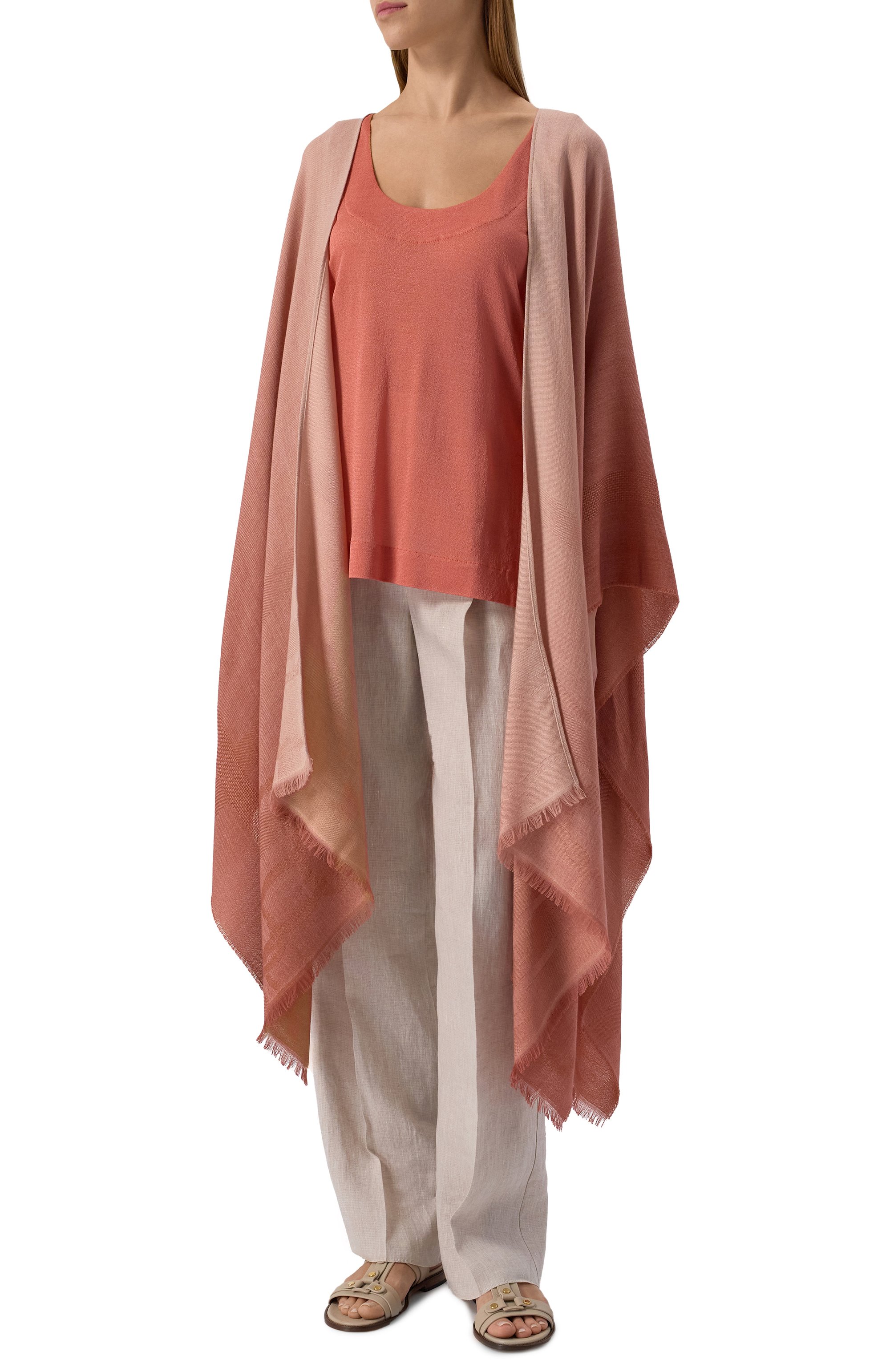 Накидка из шерсти и кашемира AGNONA розового цвета по цене 215000 руб., арт. AM0903/H1070, фото 3 Накидка из шерсти и кашемира AGNONA, арт. AM0903/H1070, фото 3