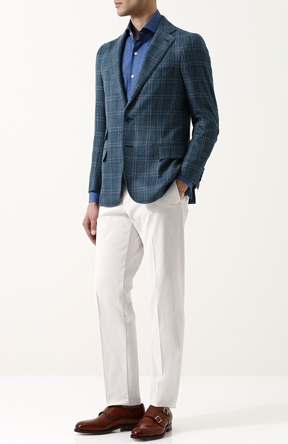 Однобортный пиджак из смеси шерсти и льна с шелком ANDREA CAMPAGNA, арт. L.P. 300822/47/6/112111, фото 2