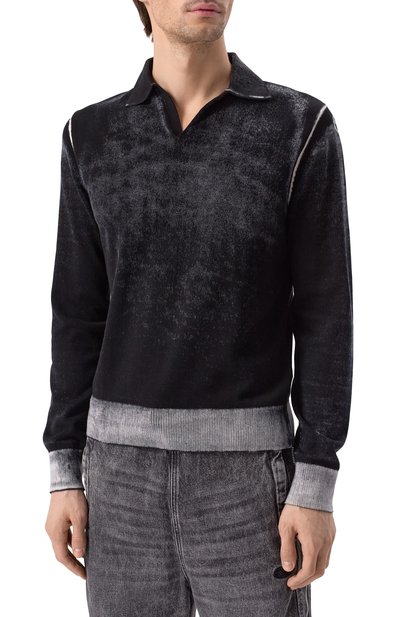 Хлопковое поло DIESEL черного цвета по цене 29950 руб., арт. A14849/0BEAR, фото 3 Хлопковое поло DIESEL, арт. A14849/0BEAR, фото 3