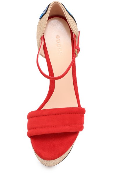 Замшевые босоножки barbette на танкетке с нашивками GUCCI, арт. 454303/C2000, фото 5