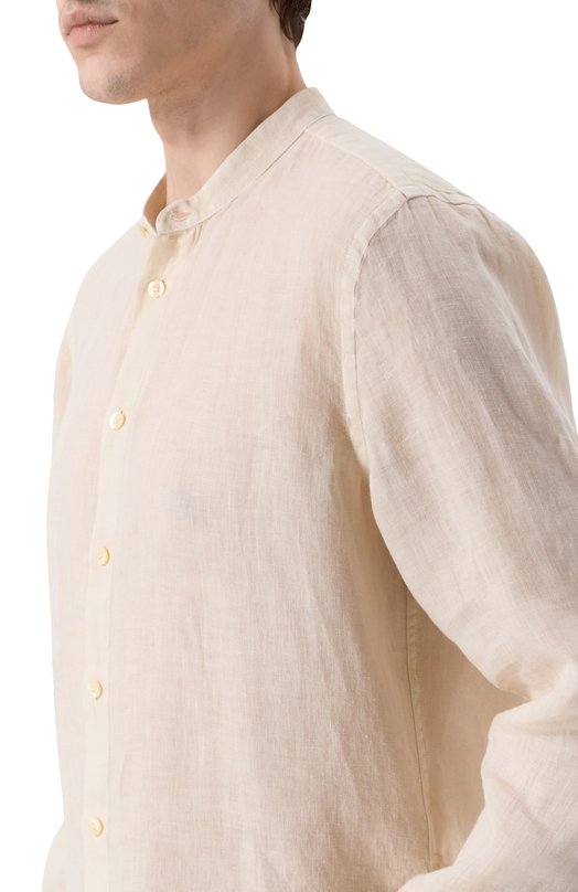 Льняная рубашка 120% Lino 33ALIM1159/0115/S00 Бежевый  33ALIM1159/0115/S00 Фото 5