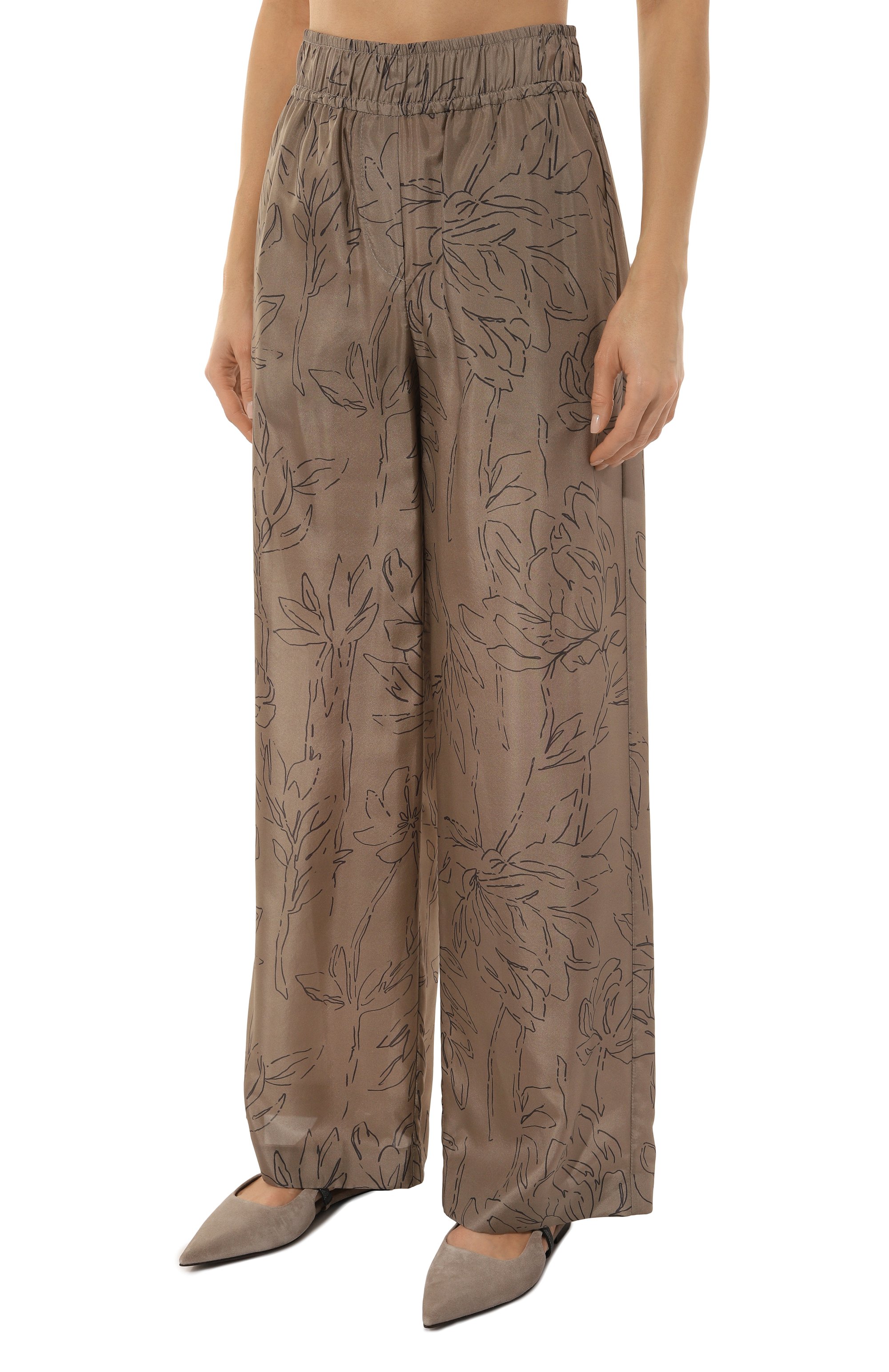 Шелковые брюки BRUNELLO CUCINELLI, арт. ML940P8608, фото 3