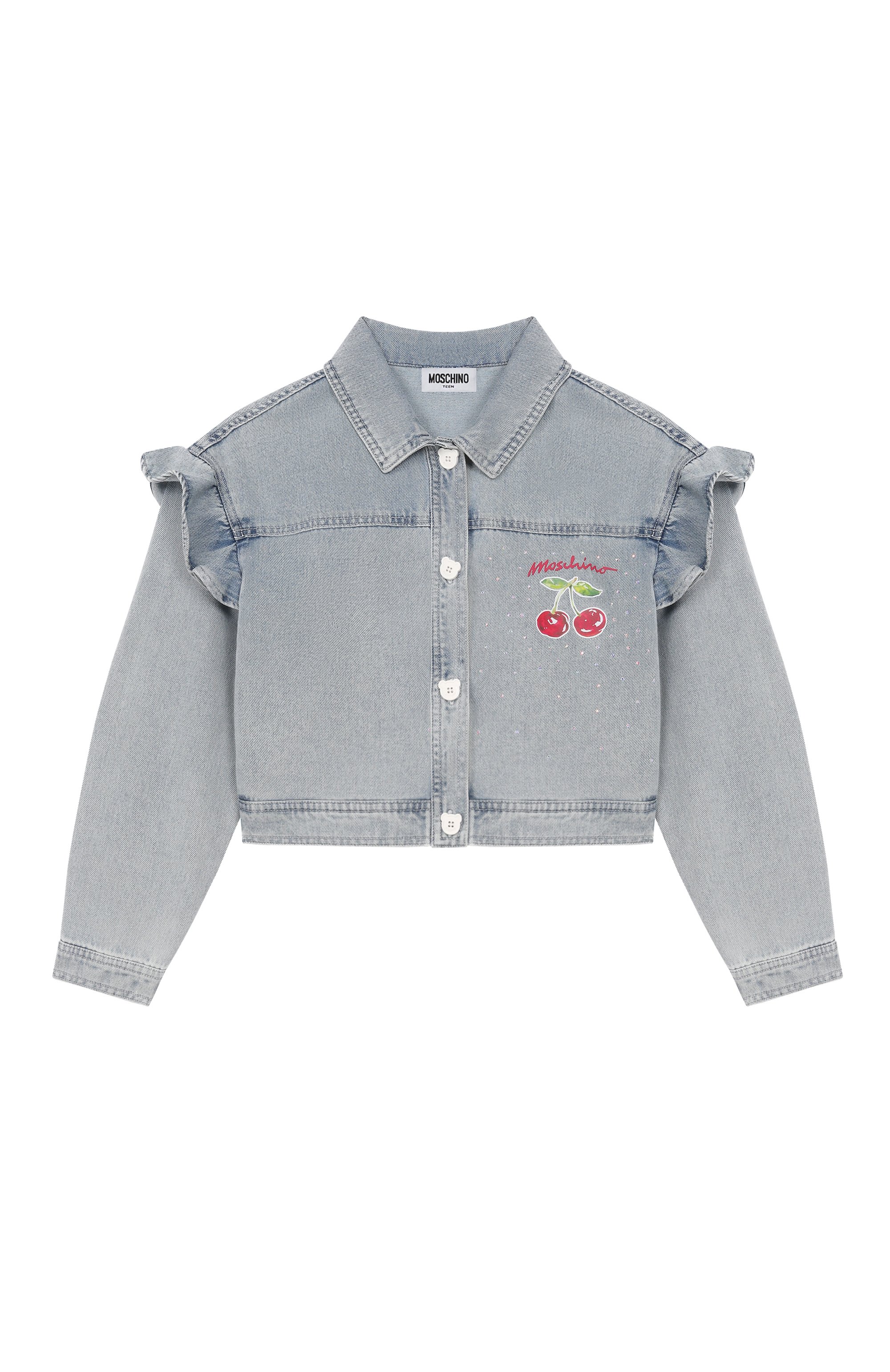 Джинсовая куртка с отделкой стразами MOSCHINO, арт. HDS056/L0E34, фото 1