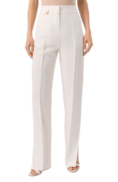 Брюки из вискозы JACQUEMUS белого цвета по цене 83400 руб., арт. 24H243PA038, фото 3 Брюки из вискозы JACQUEMUS, арт. 24H243PA038, фото 3