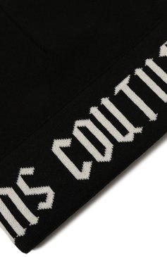 Женская шапка VERSACE JEANS COUTURE черно-белого цвета, арт. 77HAZK53/ZG289 | Фото 4 (Материал сплава: Проставлено; Материал: Текстиль, Синтетический материал; Нос: Не проставлено)