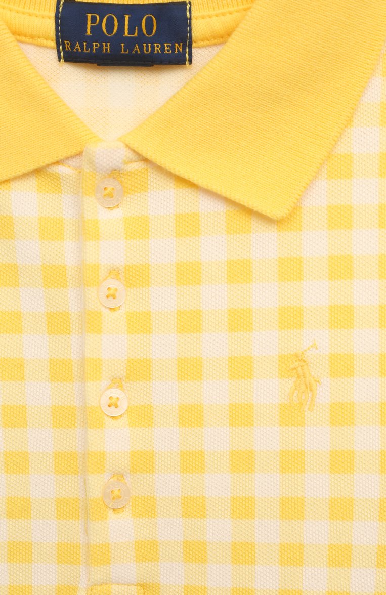 Детское хлопковое платье POLO RALPH LAUREN желтого цвета, арт. 311868759 | Фото 3 (Рукава: Короткие; Материал внешний: Хлопок; Девочки Кросс-КТ: Платье-одежда; Случай: Повседневный; Материал сплава: Проставлено; Драгоценные камни: Проставлено; Ростовка одежда: 2 года | 92 см, 3 года | 98 см, 4 года | 104 см)
